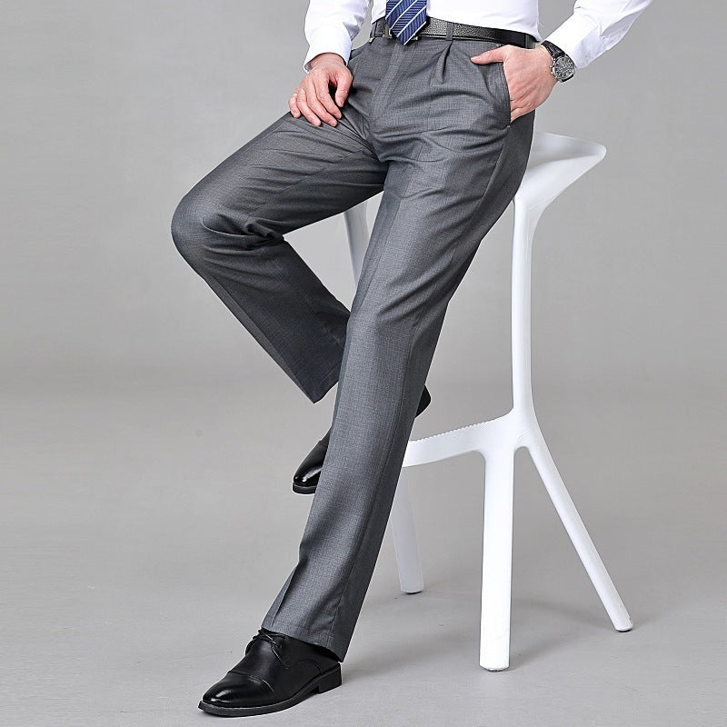 Men's Mulberry Silk Suit Pants | Luxury Loose Fit Pleated Trousers
