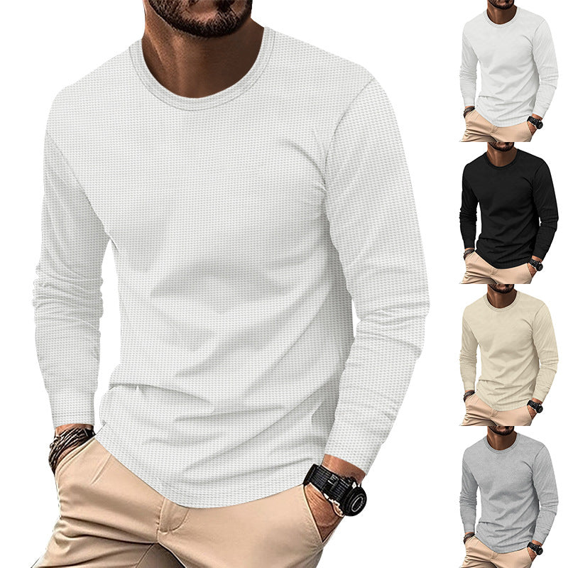 Men’s Waffle Knit Crew Neck Top