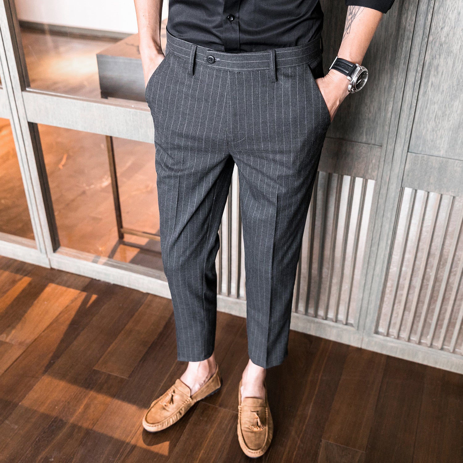 Men's Korean Style Slim Fit Pants | Youth Business Casual Trousers