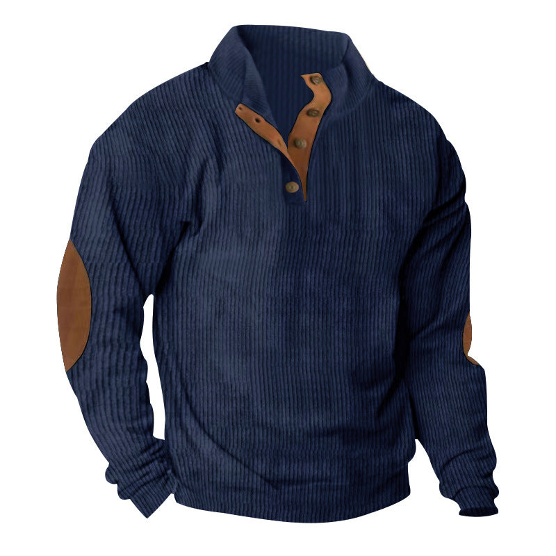 Men's Corduroy Stand Collar Sweater | Casual Long Sleeve Pullover