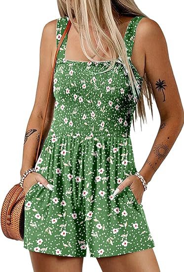 Women's Lightweight Chiffon Romper – Sleeveless Loose Fit Shorts