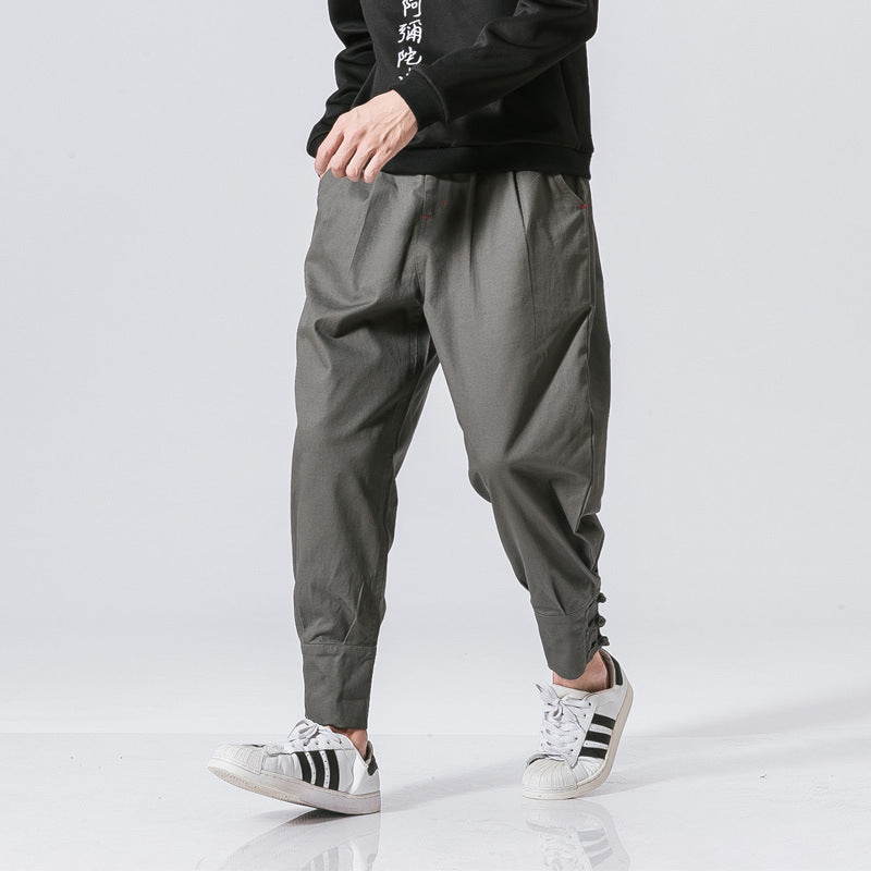 Men's Chinese Style Casual Pants | Mouth Buckle Closure Relaxed Fit