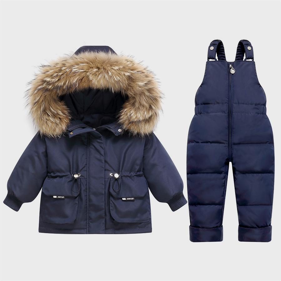 Children Thickened Down Jacket Set | Winter Two-Piece Suit