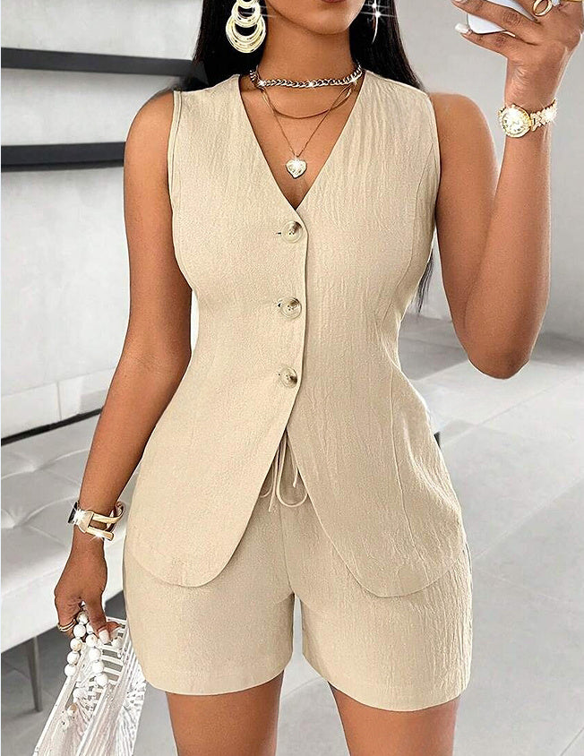 Women's Lace-Up Short Sleeve Shirt | European & American Casual Style