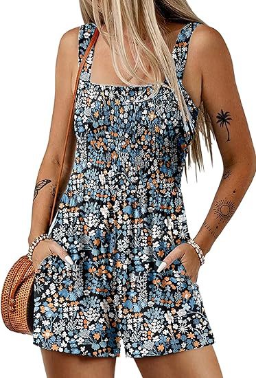Women's Lightweight Chiffon Romper – Sleeveless Loose Fit Shorts