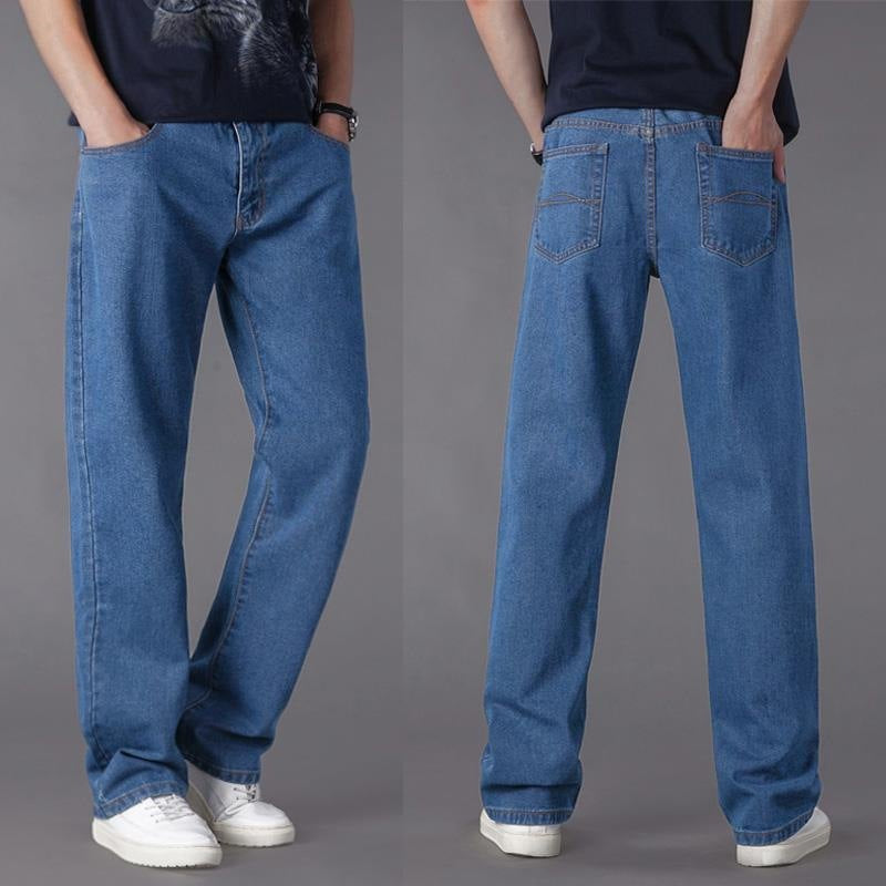 Men's Loose Fit Jeans | High Waist Straight Leg Denim