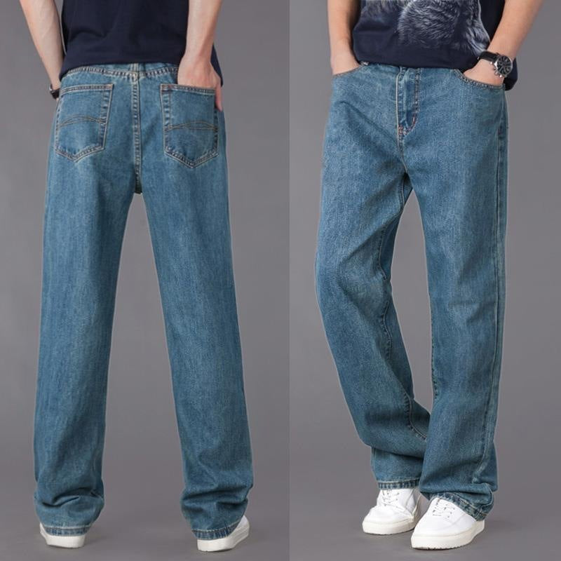 Men's Loose Fit Jeans | High Waist Straight Leg Denim