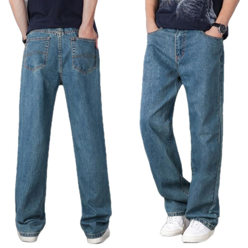 Men's Loose Fit Jeans | High Waist Straight Leg Denim