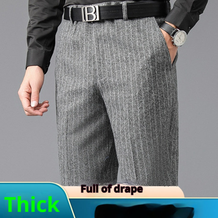 Men's Comfort Fit Suit Pants | Loose Straight Leg High Waist Trousers
