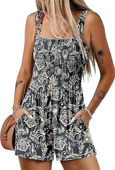 Women's Lightweight Chiffon Romper – Sleeveless Loose Fit Shorts