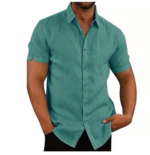 Men's Summer Short Sleeve Shirt | Casual Loose Fit Solid Tee