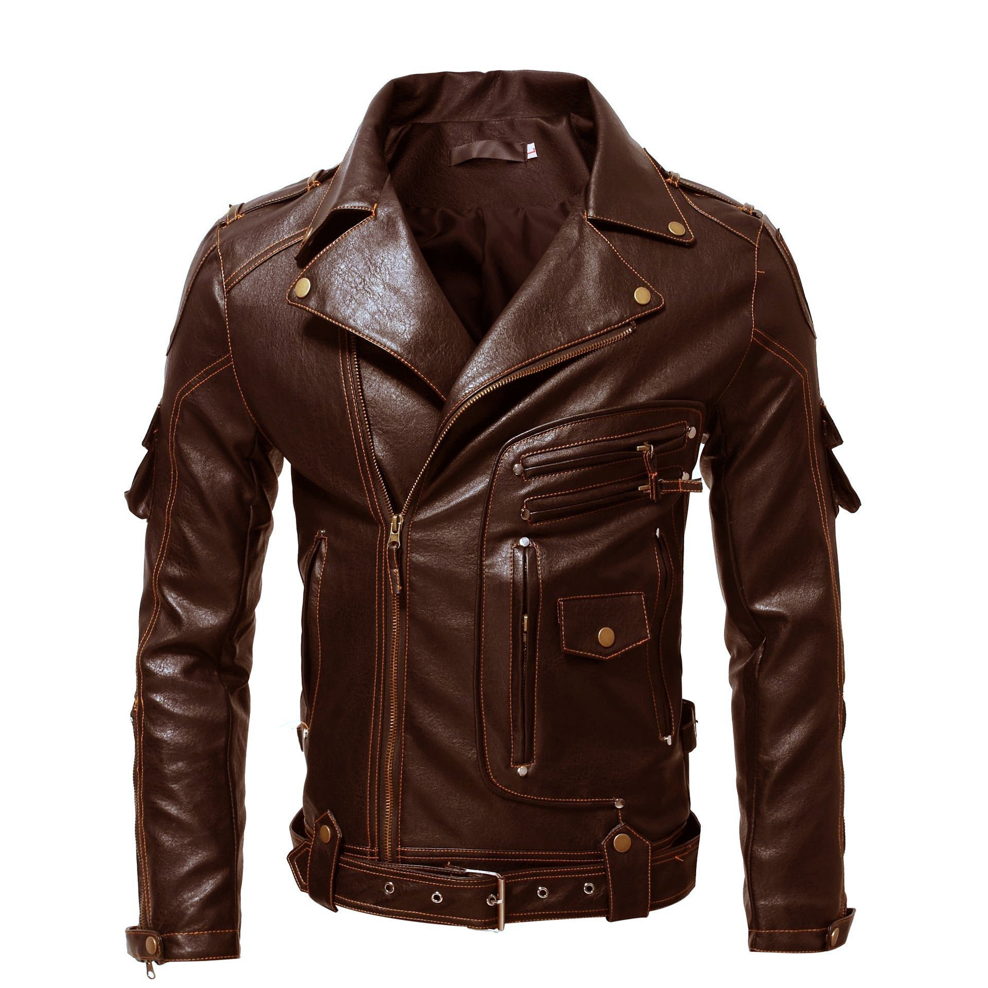 Men's Faux Fur Coat | Multi-Pocket Cardigan Style Jacket