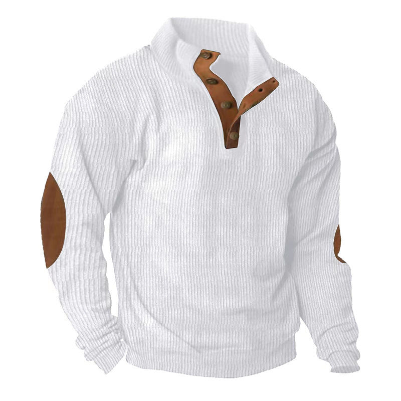 Men's Corduroy Stand Collar Sweater | Casual Long Sleeve Pullover