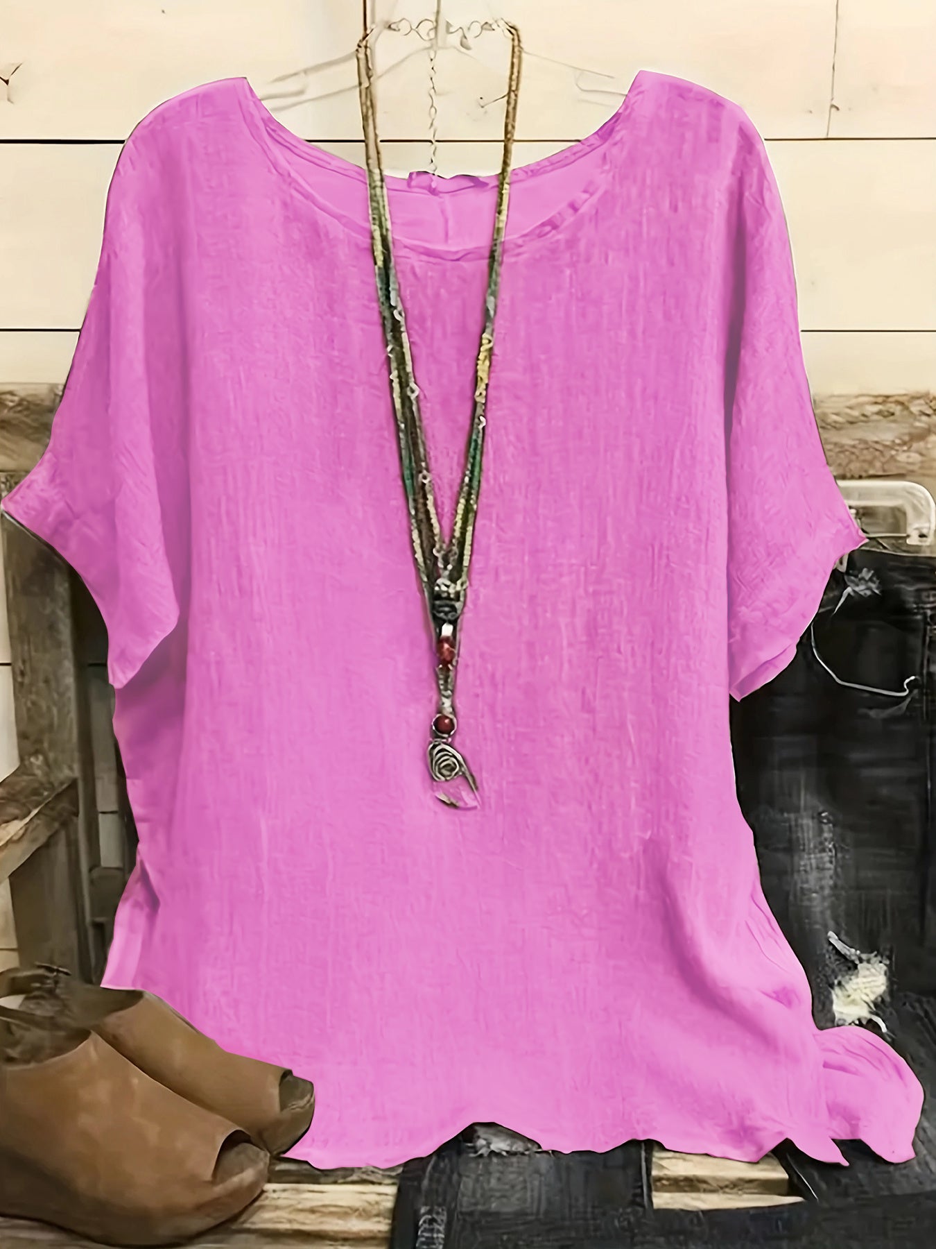 Women's Casual Blouse - 3/4 Sleeve