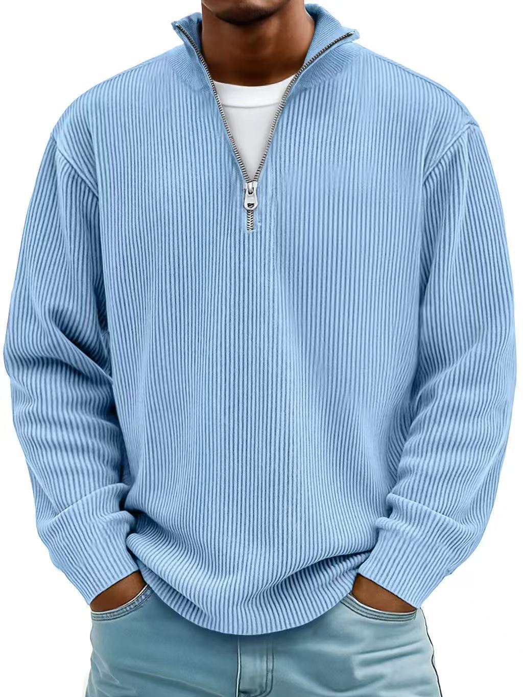 Men’s Corduroy Stand Collar Sweatshirt