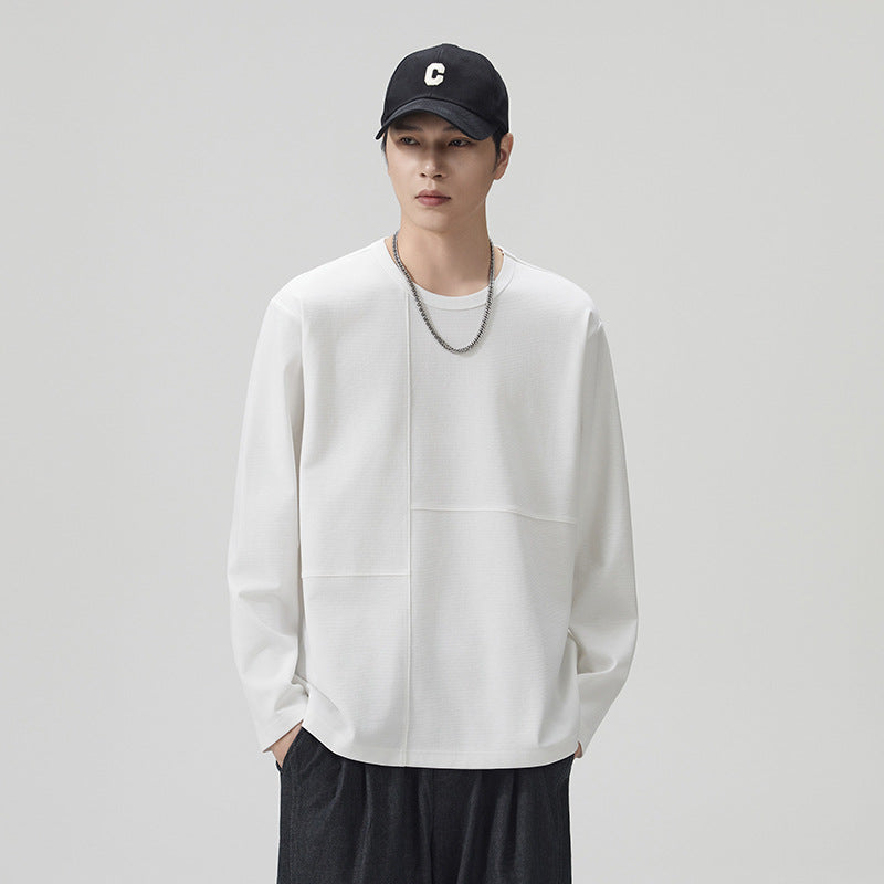 Men's Panel-Seam Crewneck Sweatshirt - Loose Fit