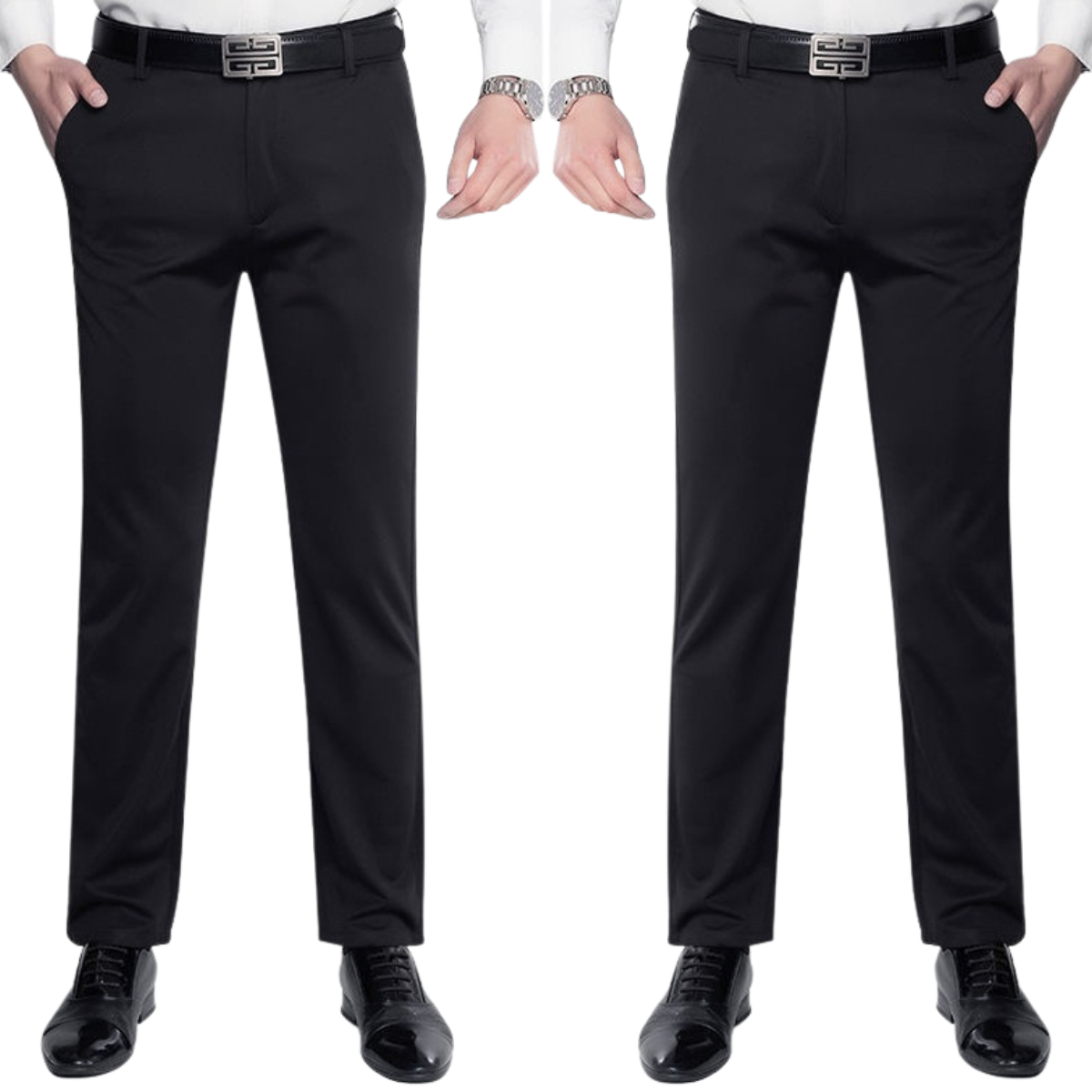 Men's Non-Iron Straight Leg Dress Pants – High Elasticity Trousers