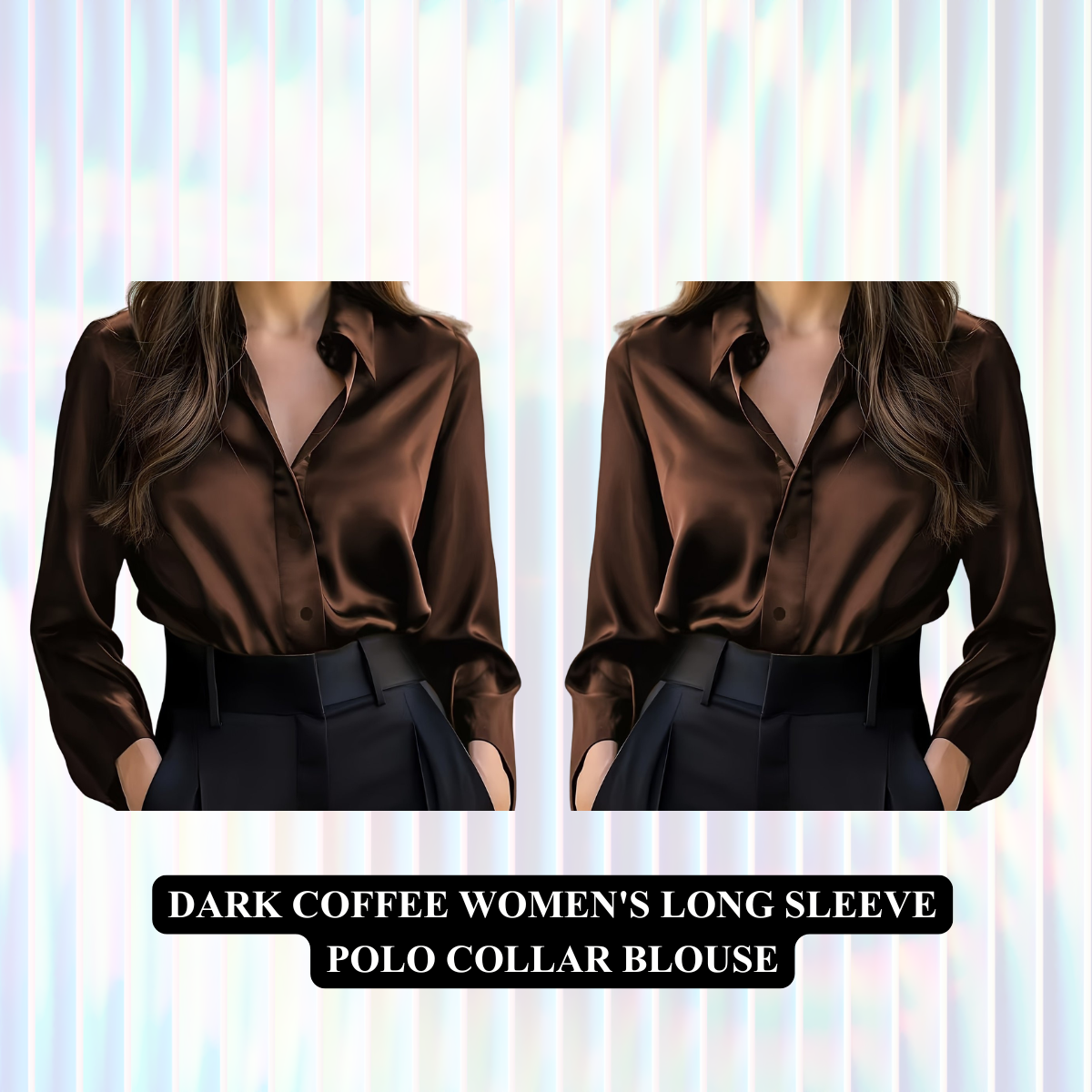 Women's Long Sleeve Polo Collar Blouse