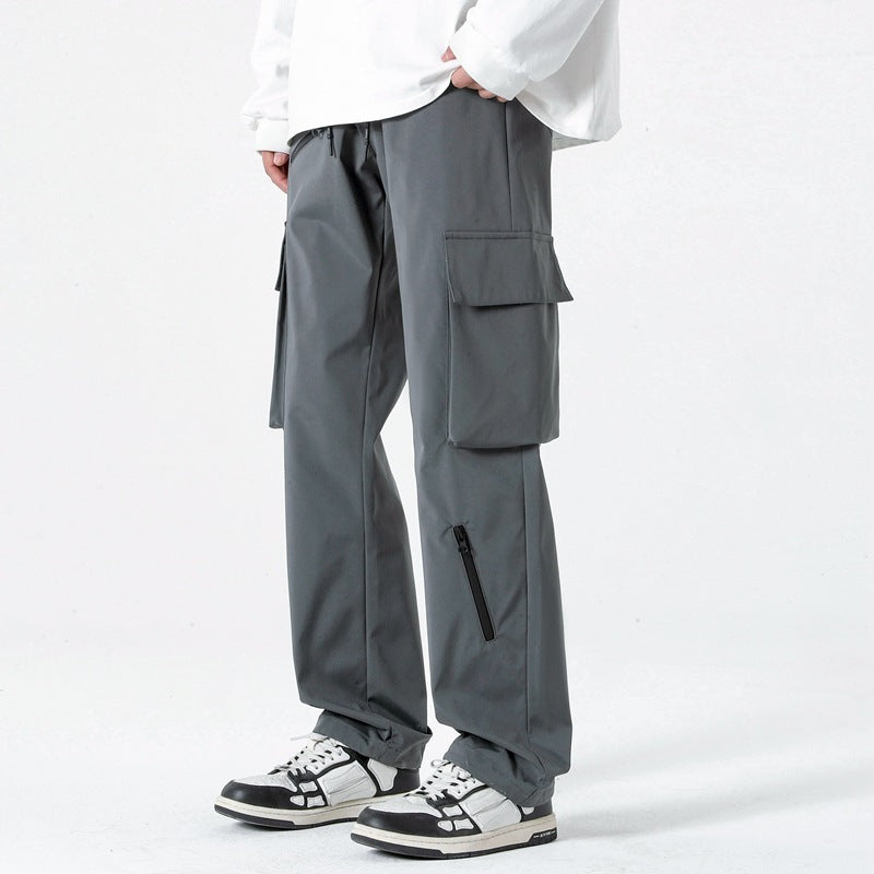 Men's Drawstring Cargo Pants - Loose Straight Leg, M-5XL