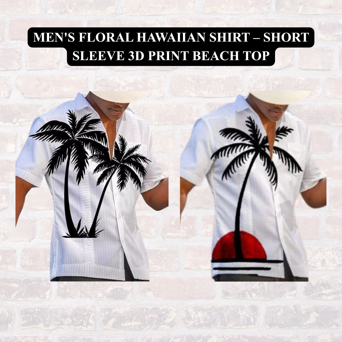 Men's Floral Hawaiian Shirt – Short Sleeve 3D Print Beach Top