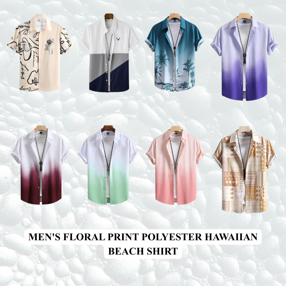 Men's Floral Print Button Front Hawaiian Shirt – Short Sleeve Beach Top