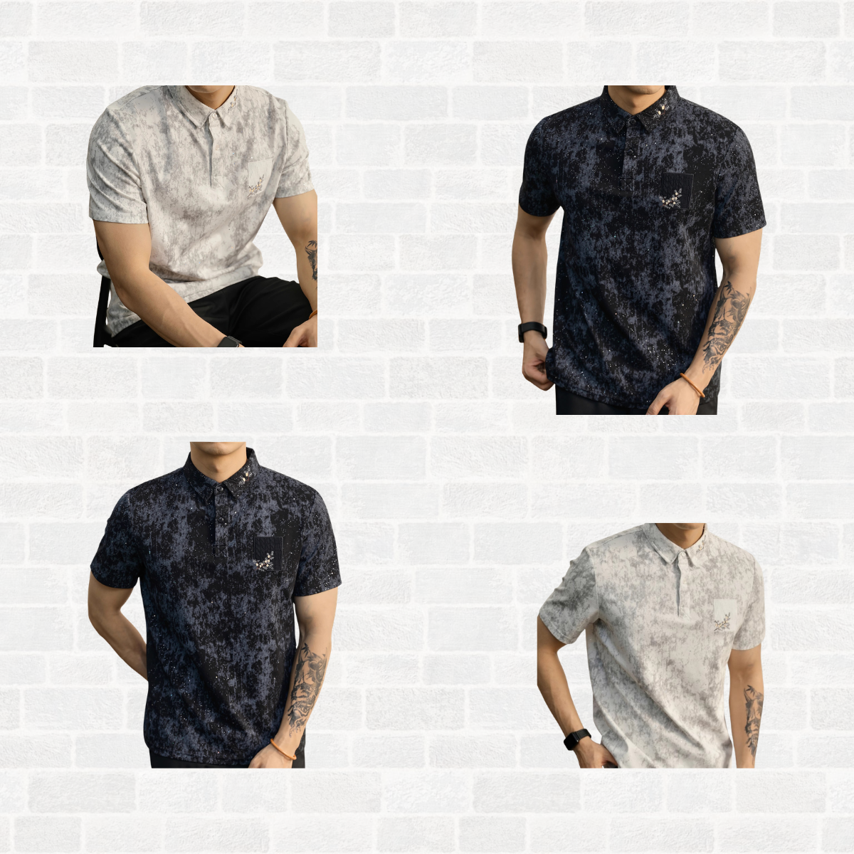Men's Ice Silk Tie Dye T-Shirt – Short Sleeve Loose Fit Quick Dry