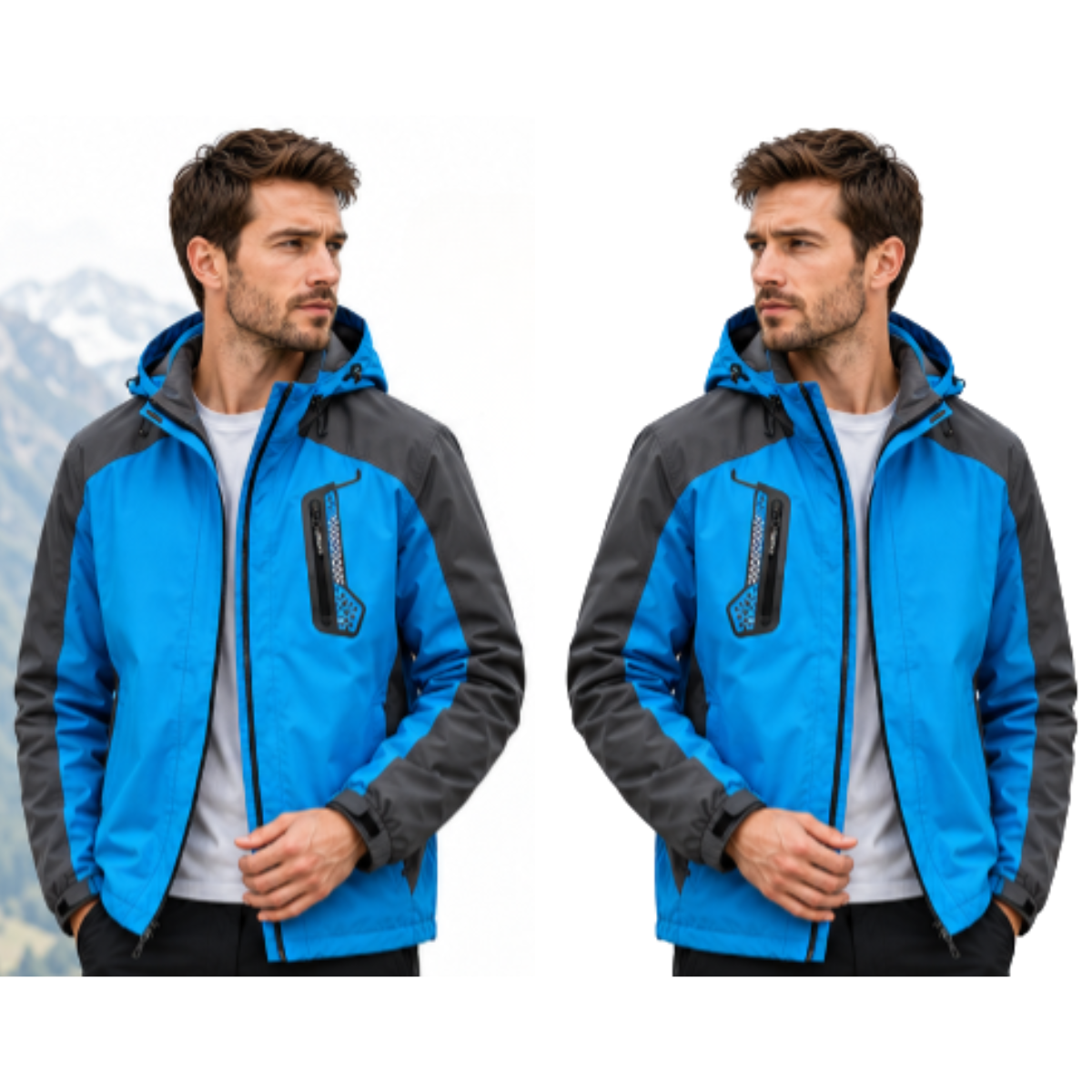 Men's Lightweight Color Block Hooded Jacket - Autumn Outdoor Sport