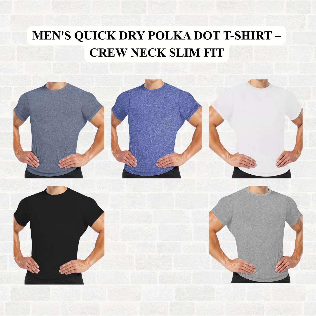 Men's Quick Dry Polka Dot T-Shirt – Crew Neck Slim Fit