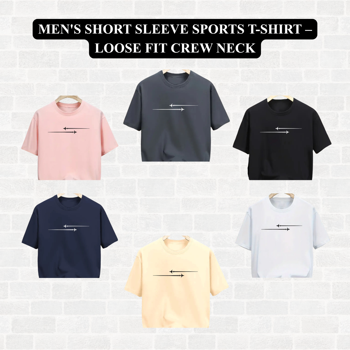 Men's Short sleeve Sports T-Shirt – Loose Fit Crew Neck