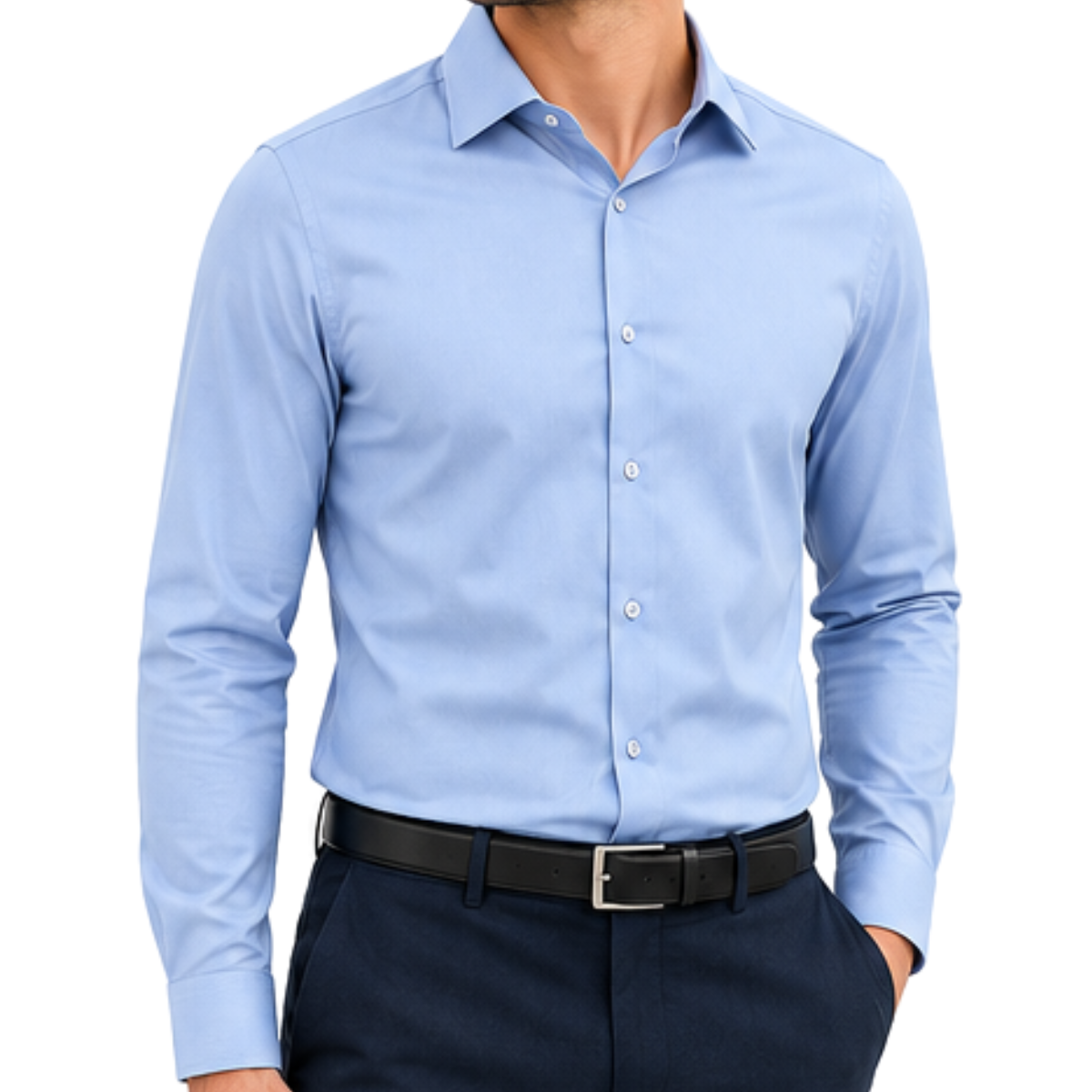 Men's Wrinkle Free Long Sleeve Shirt - Regular Fit Solid Color