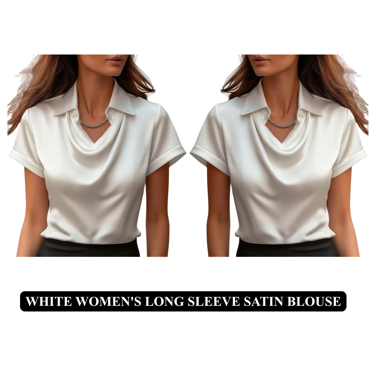 Women's Long Sleeve Satin Blouse – Boat Neck Imitation Silk Top
