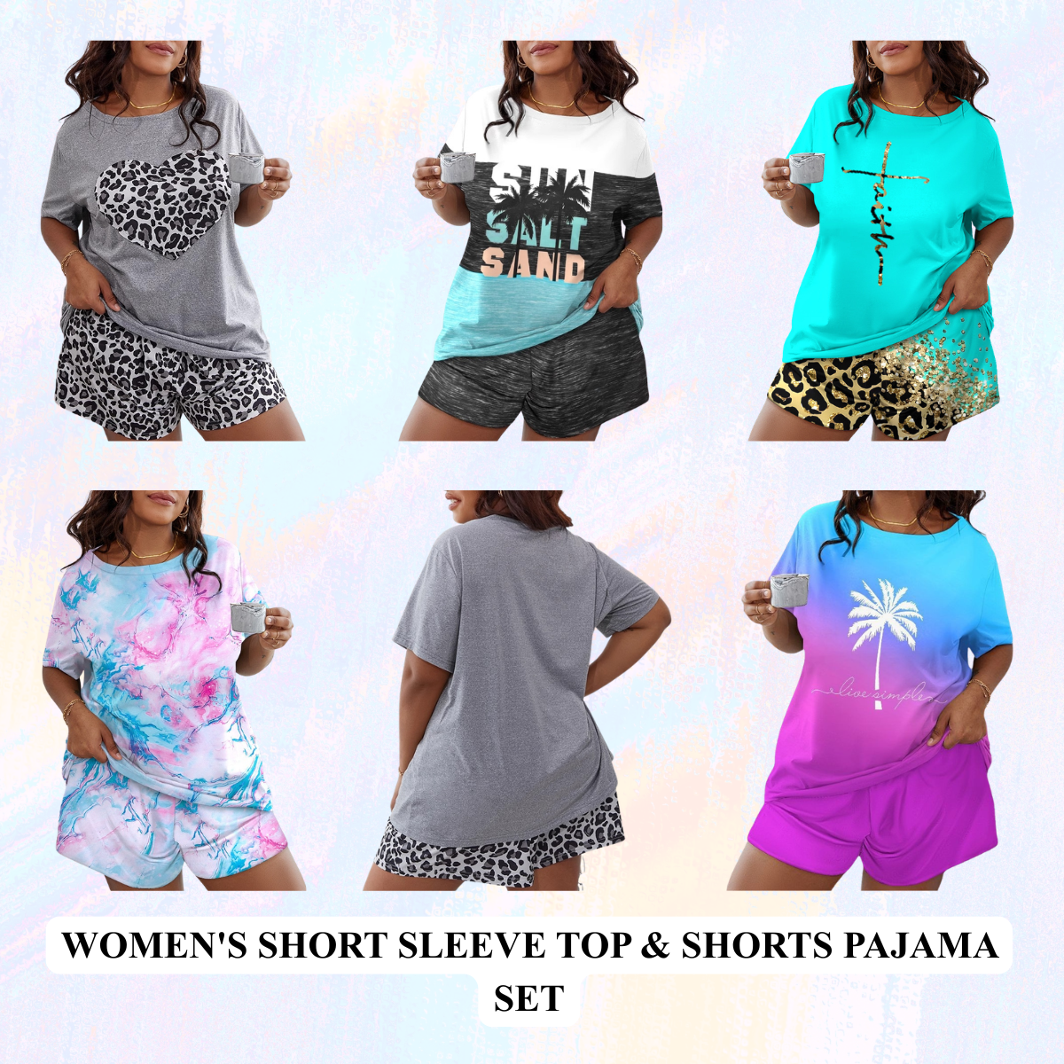 Women's Short Sleeve Top & Shorts Pajama Set