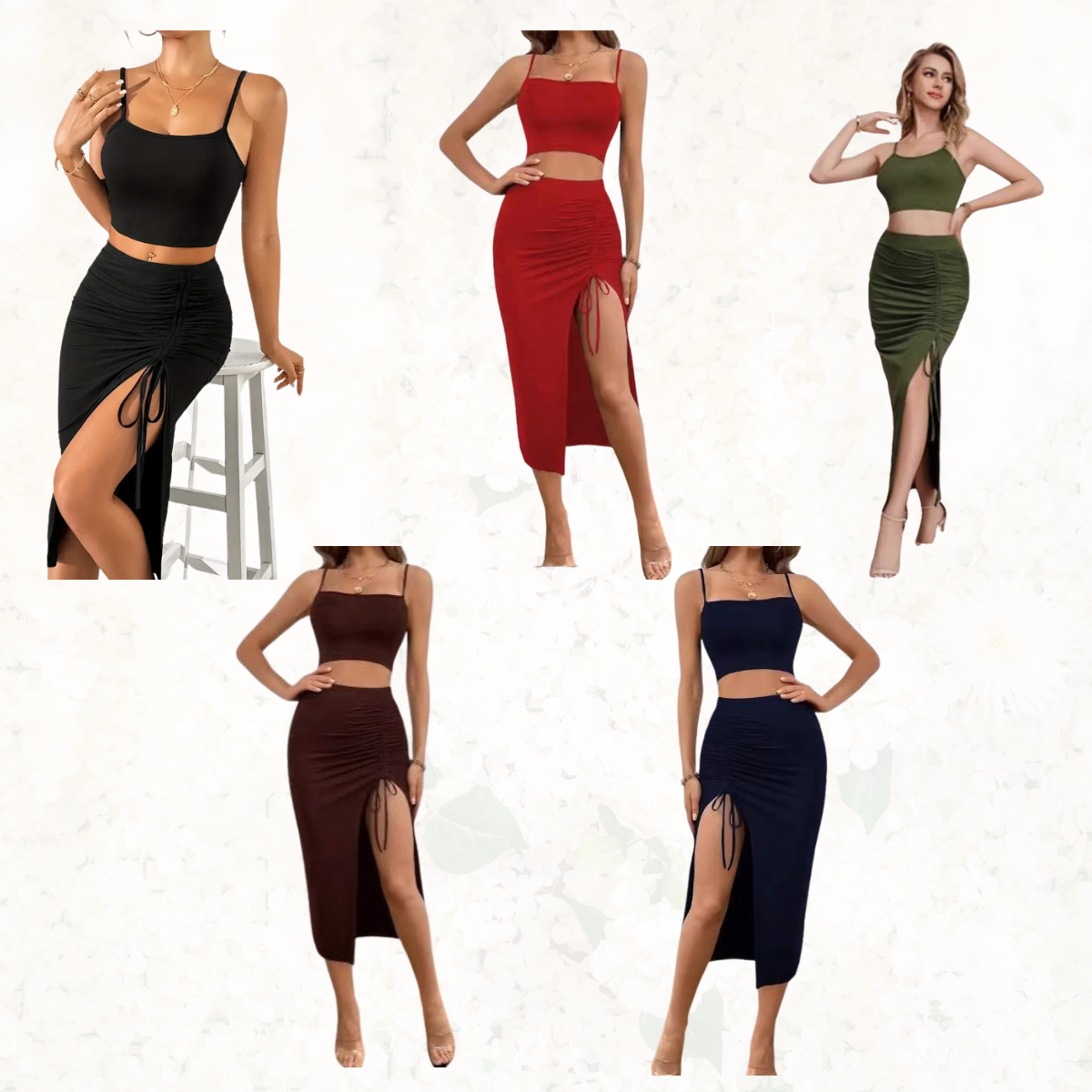 Women's Sleeveless Split Hem Mid-length Outfit