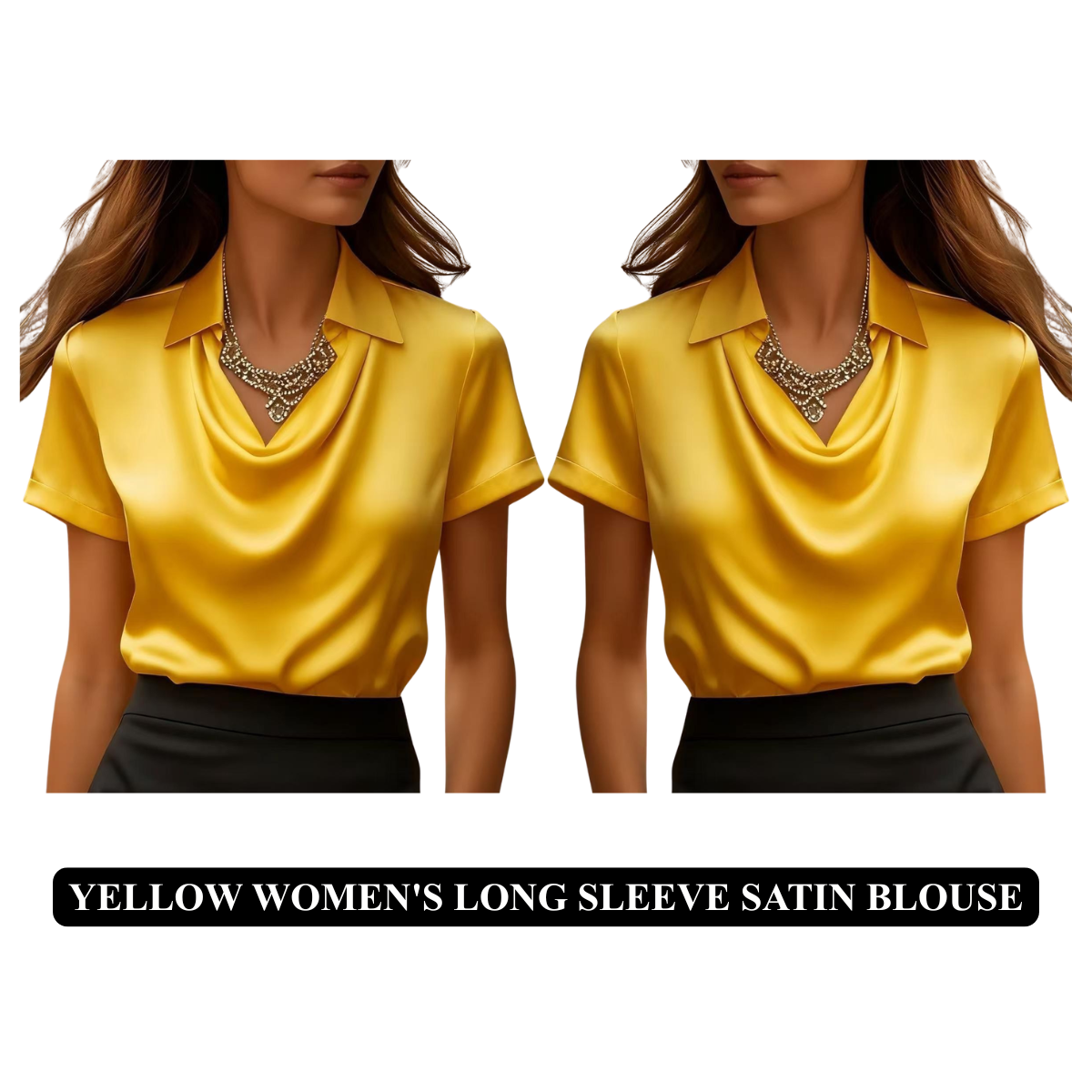 Women's Long Sleeve Satin Blouse – Boat Neck Imitation Silk Top