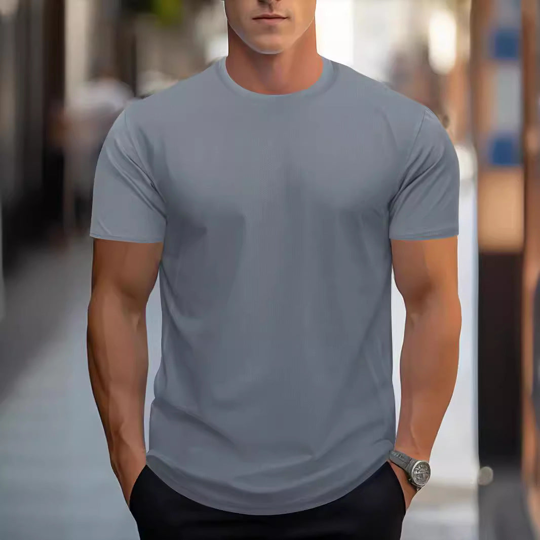 Men's Quick-Dry Sports Shirt | Breathable Round Neck Short Sleeve
