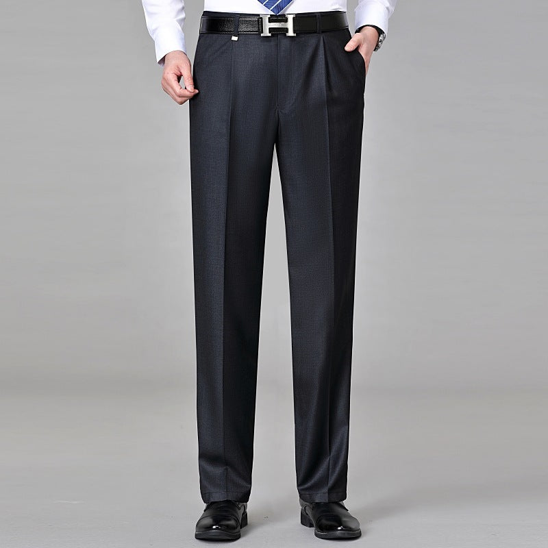 Men's Mulberry Silk Suit Pants | Luxury Loose Fit Pleated Trousers