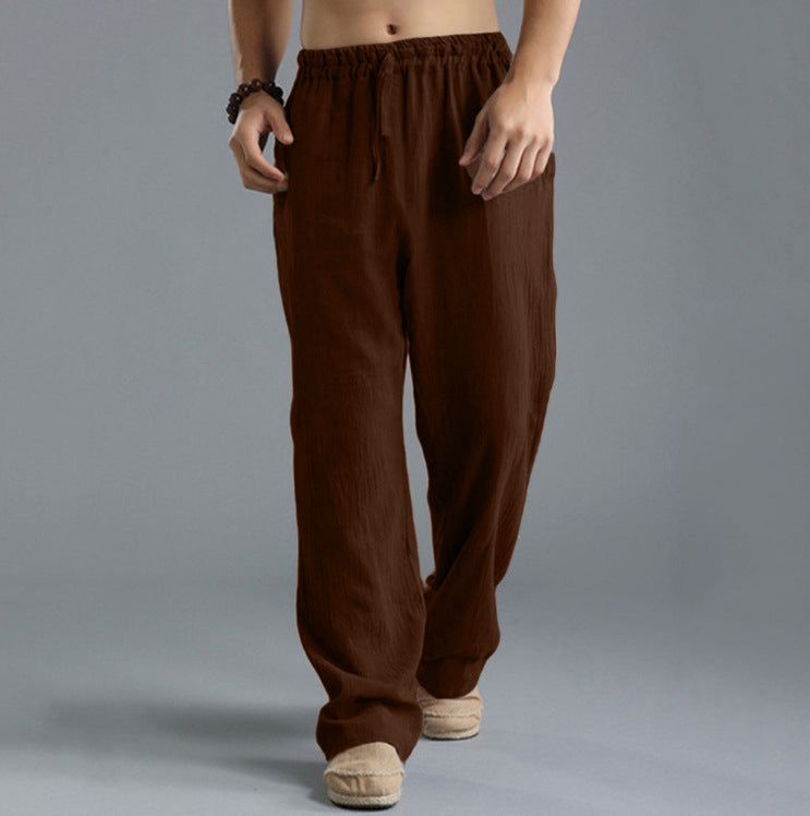 Men's Linen Casual Pants | Breathable Loose Fit Lounge Trousers