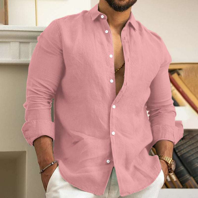 Men’s Summer Beach Casual Linen Shirt