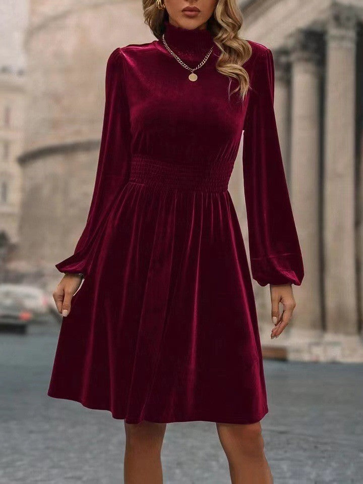 Elegant Velvet Long Sleeve Dress