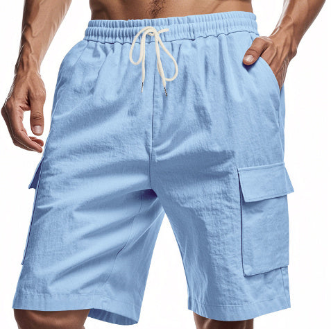Men's Loose Fit Linen Shorts | Drawstring Sports & Leisure Wear