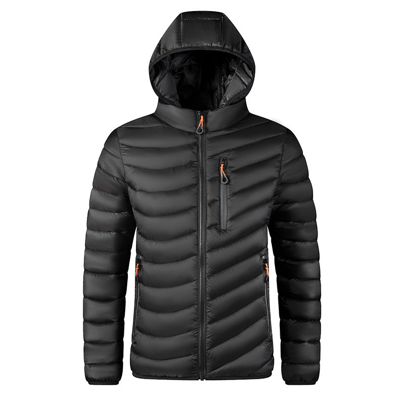 Men's Hooded Corduroy Padded Coat - Detachable Hood Quilted Jacket