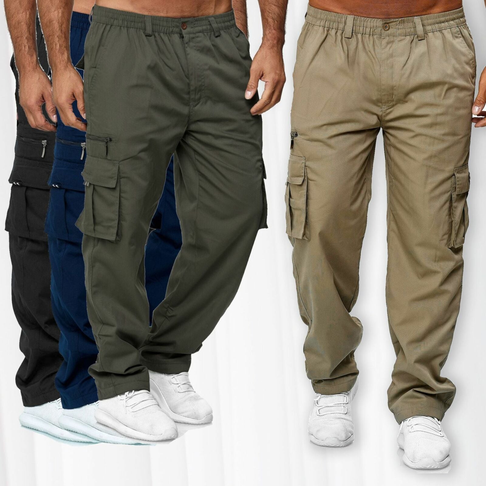 Men's Cargo Pants | Multi-Pocket Loose Straight Fit