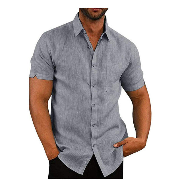Men's Summer Short Sleeve Shirt | Casual Loose Fit Solid Tee