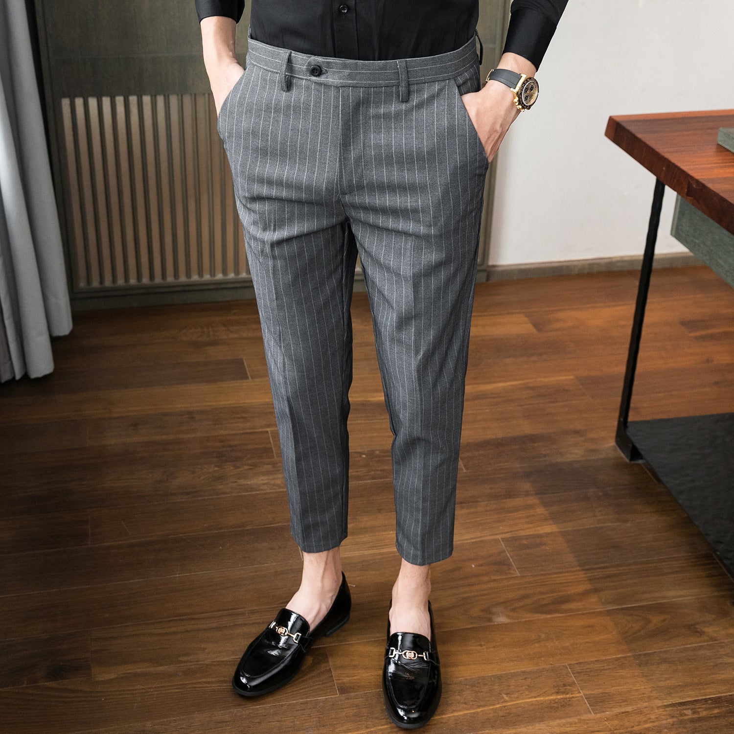 Men's Korean Style Slim Fit Pants | Youth Business Casual Trousers