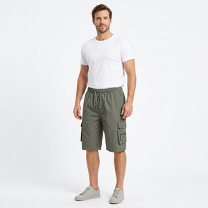 Army Green shorts on a male model