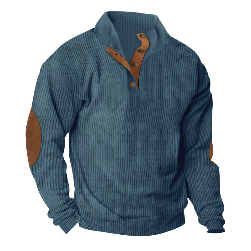 Men's Corduroy Stand Collar Sweater | Casual Long Sleeve Pullover