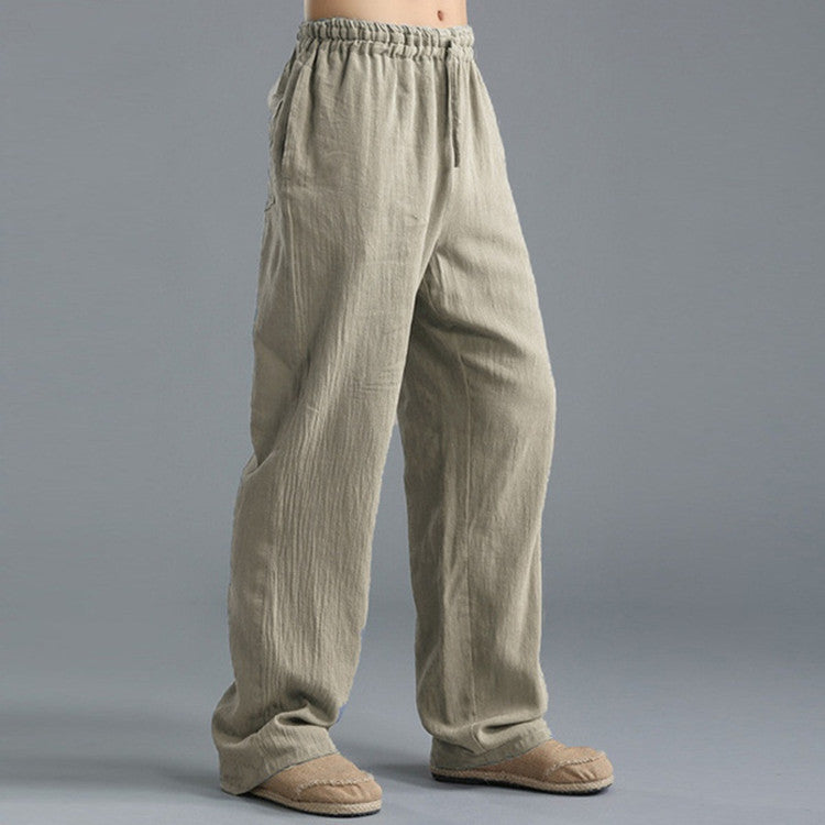 Men's Linen Casual Pants | Breathable Loose Fit Lounge Trousers