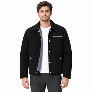 Black jacket model with corrected lining color