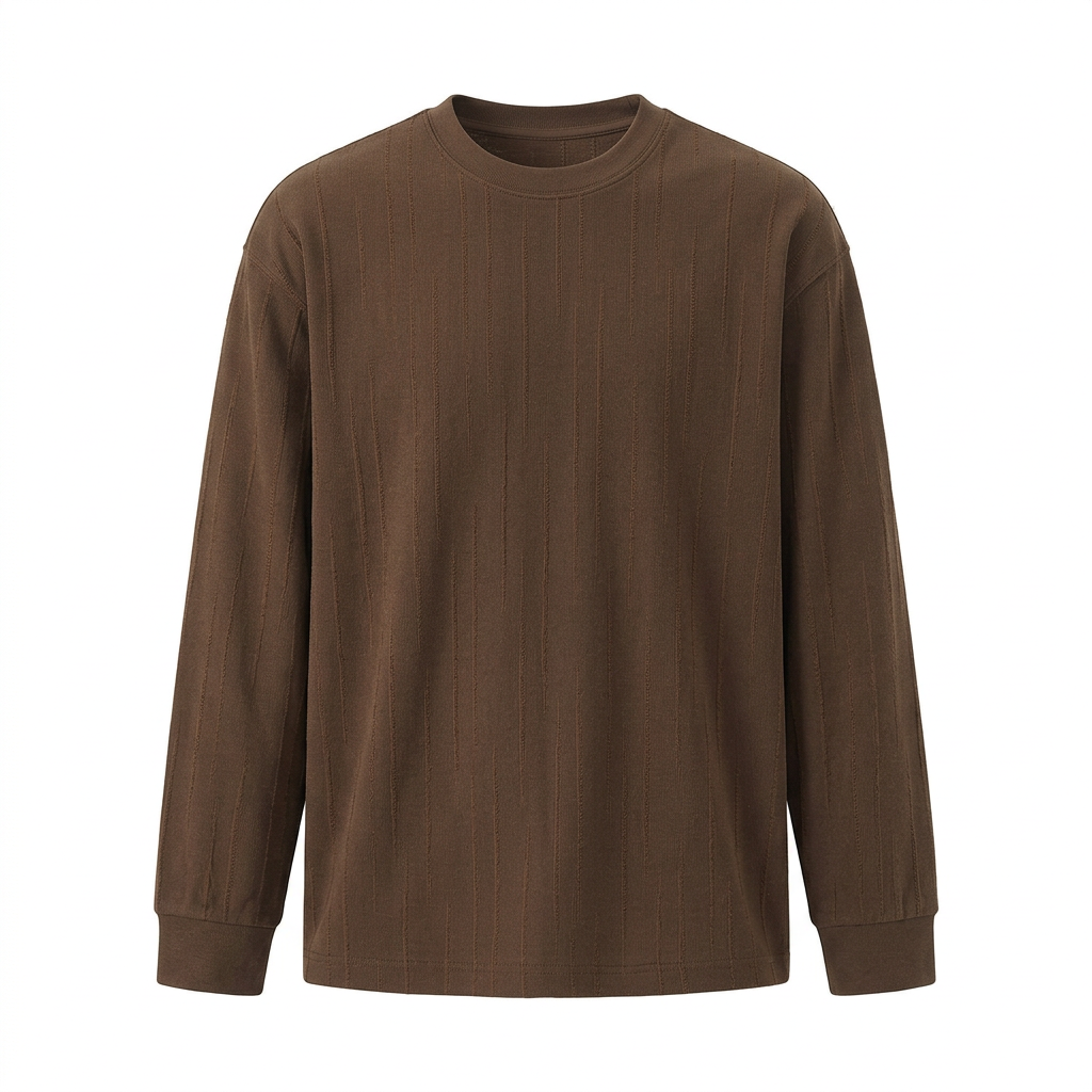 Brown textured shirt without model