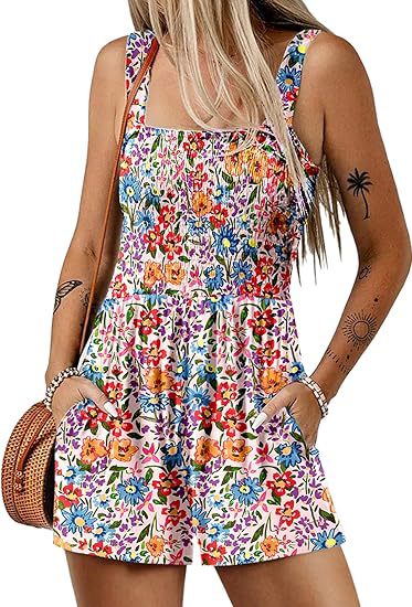 Women's Lightweight Chiffon Romper – Sleeveless Loose Fit Shorts